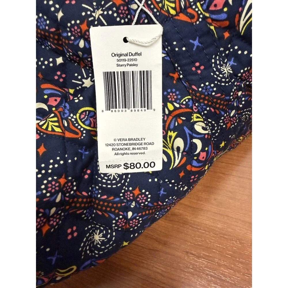 Duplicate listing*** Vera Bradley Original Duffel Bag Starry Paisley in Cotton